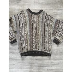 Vintage COOGI Australia 3D Textured Knit Sweater, Multicolored, Small